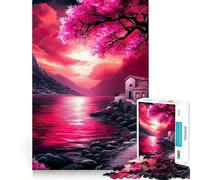 Puzzle de 1000 pièces La rivière des cerisiers en Fleurs pour Adolescents Un Jeu Stimulant pour l’Esprit, Un Passe-Temps Calme, Une découpe précise et Un Joli Cadeau 38x26cm