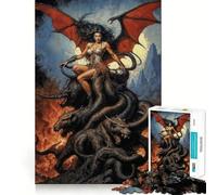 Puzzle de 1000 pièces La Rose Noire de la Création Reine Lilith sur l'Hydre Jeu Intelligent pour Adolescents Assemblage Relaxant Liste de souhaits du Père Noël 38x26cm