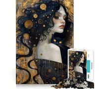 Puzzle de 1000 pièces La Sorcière et Le Chat Noir pour Adultes, Jeu de réflexion, Divertissement d'intérieur, Bords précis, Objet de Collection 50x75cm