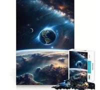 Puzzle de 1000 pièces La Terre Vue de l'espace pour Adultes améliore la mémoire, Divertissement paisible, Bords Nets, pour Les fêtes (38x52cm)