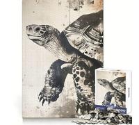 Puzzle de 1000 pièces La Vieille Tortue Sage pour Adultes entraînement à la réflexion, évasion sereine, Bords Nets, Cadeau créatif (38x52cm)