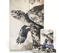 Puzzle de 1000 pièces La Vieille Tortue Sage pour Adultes, idéal pour stimuler la créativité, soulager Le Stress et se détendre Finitions impeccables Un Cadeau de Noël Original (38x26cm)