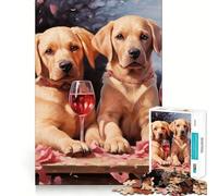 Puzzle de 1000 pièces Labradors pour la Saint-Valentin,idéal pour Les Adolescents activité ludique et stimulante de Haute précision,découpe précise et apaisante (50x75cm)