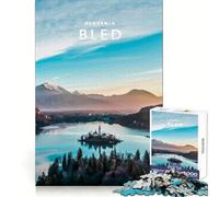 Puzzle de 1000 pièces Lac de Bled pour Adolescents Entraînement de la mémoire,Loisirs paisibles,découpe Impeccable,Joli Cadeau (50x75cm)