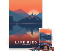 Puzzle de 1000 pièces Lac de Bled Slovénie pour Adolescents Stimulation cérébrale Apaisant Temps de détente Sécurisé Cadeau d'anniversaire Surprise (50x75cm)