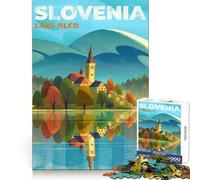 Puzzle de 1000 pièces Lac de Bled,Slovénie,pour Adolescents stimulez Votre Cerveau,détendez-Vous et amusez-Vous ! Assemblage Solide,Cadeau de Noël idéal (50x75cm)