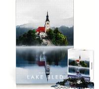 Puzzle de 1000 pièces Lac de Bled Slovénie pour Adultes Exercice Mental,évasion et Pleine Conscience Surprise de Noël Snug Lock (50x75cm)