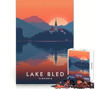 Puzzle de 1000 pièces Lac de Bled Slovénie pour Adultes Exercice Mental,soulagement du Stress,Divertissement,Cadeau mémorable (38x52cm)