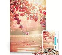 Puzzle de 1000 pièces Lac de cerisiers en Fleurs Jeu de réflexion Amusant et précis Idéal pour se détendre et Passer Un Moment agréable Cadeau de Noël apaisant (50x75cm)