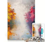 Puzzle de 1000 pièces Lac de la Forêt Arc-en-Ciel pour Adolescents Un Jeu Stimulant pour Le Cerveau, idéal pour Les Jeux de Groupe et Les créations artistiques Cadeau Classique (50x75cm)