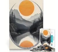 Puzzle de 1000 pièces Lac de Montagne avec Soleil et reflet pour Adultes, Jeu cognitif, Moment de Partage et de complicité, Motif à Assembler, pour Les vœux du Père Noël (50x75cm)