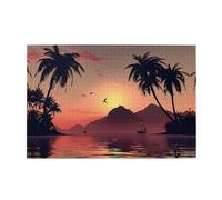 Puzzle de 1000 pièces - Lac Yyhwhjde au coucher du soleil - Puzzle en bois de qualité pour adultes et enfants - Puzzles amusants pour soulager le stress