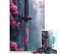 Puzzle de 1000 pièces Lame de Katana de samouraï pour Adolescents Jeu de réflexion et de création Collective Objet de Collection aux découpes nettes (38x26cm)