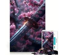 Puzzle de 1000 pièces Lame de Katana de Samouraï pour Adultes Renforce la mémoire, apaise l'esprit, qualité supérieure, Surprise chaleureuse (38x52cm)