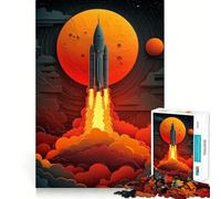 Puzzle de 1000 pièces Lancement de fusée dans l'espace pour Adolescents, Jeu de logique et de Train, Loisirs Amusants, découpe Lisse, Cadeau spécial (38x26cm)