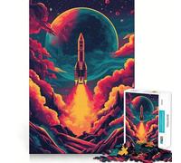 Puzzle de 1000 pièces Lancement de fusée dans l'espace pour Adolescents, Jeu de réflexion et de détente, Design élégant, Cadeau de qualité (38x26cm)