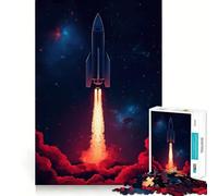 Puzzle de 1000 pièces Lancement de fusée dans l'espace pour Adultes renforce la mémoire, apaise l'esprit, qualité supérieure, Surprise chaleureuse (38x52cm)