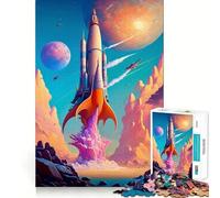 Puzzle de 1000 pièces Lancement de fusée pour Adolescents, Jeu de logique Solide, Moments en Famille, Bords Transparents, Surprise chaleureuse (38x52cm)