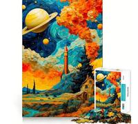 Puzzle de 1000 pièces Lancement de fusée sous Une Nuit étoilée pour Adolescents, Jeu de logique Pure, Relaxant et aux découpes nettes, Une œuvre d'art de qualité (38x26cm)