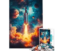 Puzzle de 1000 pièces Lancement de fusée Spatiale Cosmique Activités Amusantes à la Maison décoration Artistique pour la Maison Jouet pour Les 14 Ans et Plus (50x75cm)