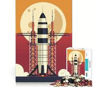 Puzzle de 1000 pièces Lancement de fusée Spatiale pour Adolescents, Jouet cognitif, Plaisir Lent, Bords de qualité supérieure, Cadeau du Père Noël 50x75cm