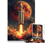 Puzzle de 1000 pièces Lancement de fusée vers Mars pour Adolescents Jeu de logique et de réflexion, Divertissement Relaxant, découpe précise, (38x26cm)