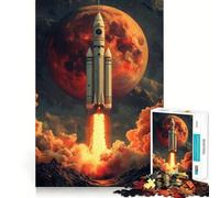 Puzzle de 1000 pièces Lancement de fusée vers Mars pour Adolescents Jeu de logique et de réflexion, Divertissement Relaxant, découpe précise, (38x26cm)