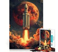 Puzzle de 1000 pièces Lancement de fusée vers Mars pour Adultes, renforce la mémoire, Divertissement Occasionnel, qualité supérieure, Cadeau élégant (38x52cm)
