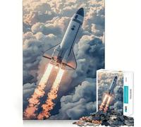 Puzzle de 1000 pièces Lancement de Vaisseau Spatial pour Adultes et Adolescents, Jeu Mental apaisant et Relaxant, découpe de qualité supérieure, 38x26cm