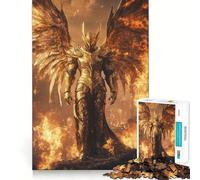 Puzzle de 1000 pièces L'Ange de Feu Chevalier Adolescents Décoration Murale Design Lumineux et Relaxant Assemblage Facile 38x26cm