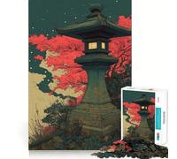 Puzzle de 1000 pièces Lanterne en Pierre dans Un Jardin pour Adolescents, Jeu de logique Fine, Passe-Temps Calme, pièce de Collection aux Bords Nets 38x26cm