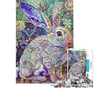 Puzzle de 1000 pièces Lapin Abstrait Jeu de réflexion Stimulant Cadeau éducatif pour Femmes et Hommes (Dimensions 38x52cm)