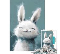 Puzzle de 1000 pièces Lapin bienheureux Jeu Relaxant défi intellectuel Jouet addictif Cadeau pour Femmes et Hommes Course de Vitesse Manuelle (38x26cm)