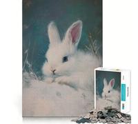 Puzzle de 1000 pièces Lapin Blanc Un Jeu de réflexion Stimulant,Un Savoir-Faire d'expert et Un Passe-Temps Fascinant pour Les Moments de détente (50x75cm)