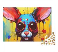 Puzzle de 1000 pièces Lapin coloré - Illustration de Lapin Fantastique Mignon et coloré, Jeu éducatif pour Adultes (12 Ans+), Décoration intérieure, Idéal pour Un Anniversaire (garçon ou Fille)