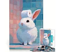 Puzzle de 1000 pièces Lapin couronné de Papier Toilette pour Adultes, Jouet Intelligent et Amusant à réaliser en intérieur, découpe Lisse, Cadeau du Père Noël 38x26cm