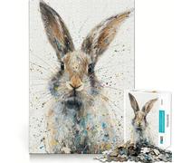 Puzzle de 1000 pièces Lapin éclaboussé pour Adultes, Jeu de logique et de complicité, Cadeau de qualité supérieure 38x52cm