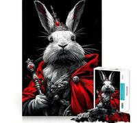 Puzzle de 1000 pièces Lapin Guerrier Cramoisi pour Adolescents, Puzzle logique Transparent, Jeu Peaceful Time, découpe Parfaite, liste de souhaits du Père Noël (38x52cm)