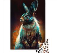 Puzzle de 1000 pièces Lapin Pop Art Animal235 pour Adultes, Puzzles en Bois, Casse-tête pour Enfants, 1000 pièces (75x50cm)