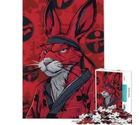 Puzzle de 1000 pièces Lapin samouraï Jouet éducatif Stimulant Idée Cadeau (Dimensions 38x52cm)