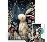 Puzzle de 1000 pièces Lapin sous Une Nuit étoilée pour Adultes Jeu Intelligent, Calme et Relaxant Un (50x75cm)