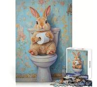 Puzzle de 1000 pièces Lapin sur Le trône pour Adolescents,Puzzle Sharp Recall,Moment de détente apaisant,Coupe Uniforme,Cadeau spécial (50x75cm)