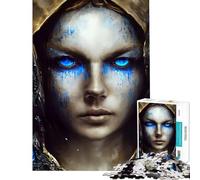 Puzzle de 1000 pièces Larmes Bleues du désespoir Niveau Difficile et Stimulant Jeu Pratique pour Les 14 Ans et Plus (50x75cm)