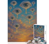 Puzzle de 1000 pièces « Larmes du Ciel » Jeu Anti-Stress Cadeau d'anniversaire éducatif avec Poster et fiche de Questions Assortis Dimensions 38x52cm