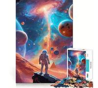 Puzzle de 1000 pièces L'astronaute Contre l'univers pour Adultes et Adolescents, Jeu Mental apaisant et Relaxant, 50x75cm