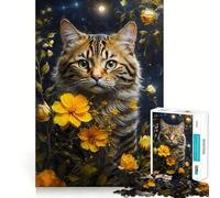 Puzzle de 1000 pièces Le Chat et Les Pissenlits pour Adolescents, Jeu de logique et de Stimulation, Anti-Stress, découpe précise, Joli Cadeau 38x52cm