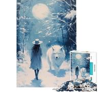 Puzzle de 1000 pièces « Le Chemin de la Lune et du Loup » pour Adolescents idéal pour Un Anniversaire ou Noël Activités familiales et Jeux Amusants à partir de 14 Ans (38x26cm)