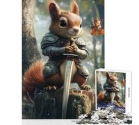 Puzzle de 1000 pièces Le Chevalier Écureuil Décoration intérieure Jouet Cadeau d'anniversaire Jeu éducatif Entraîne Ton Cerveau et ta dextérité Dimensions 38x52cm