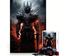 Puzzle de 1000 pièces Le Chevalier Noir de l'enfer pour Adultes et Adolescents entraînement Facile, Relaxation, Bords Nets, pour Noël (38x52cm)