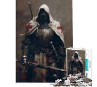 Puzzle de 1000 pièces Le Chevalier Templier Jeu Vintage addictif pour cultiver la Patience Jeu Pratique pour s'amuser en Famille Cadeau d'anniversaire (Dimensions 38x26cm)